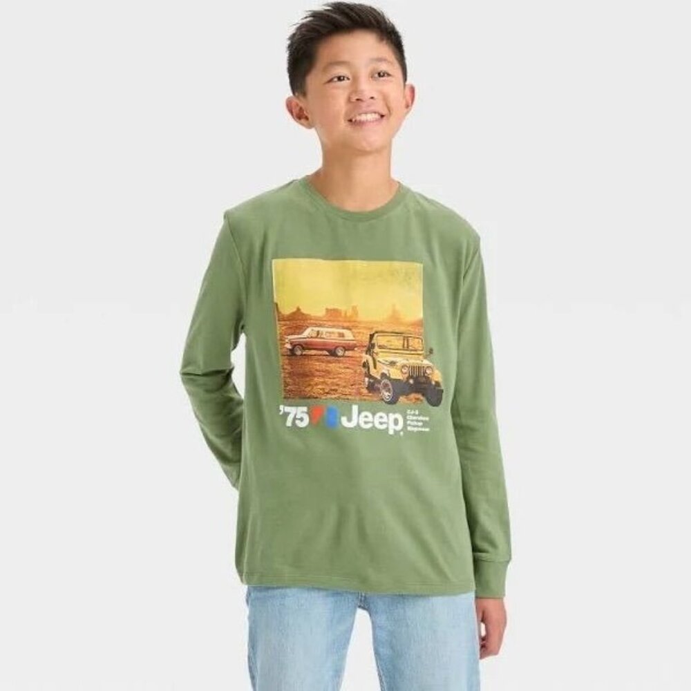 NEW Jeep Boys' Long Sleeve Graphic T-Shirt - Size Medium